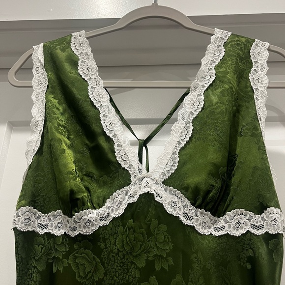 Inspired Hearts Green Y2K Classic Fairy Floral Style Maxi Slip Dress Medium FLAW - Picture 12 of 16